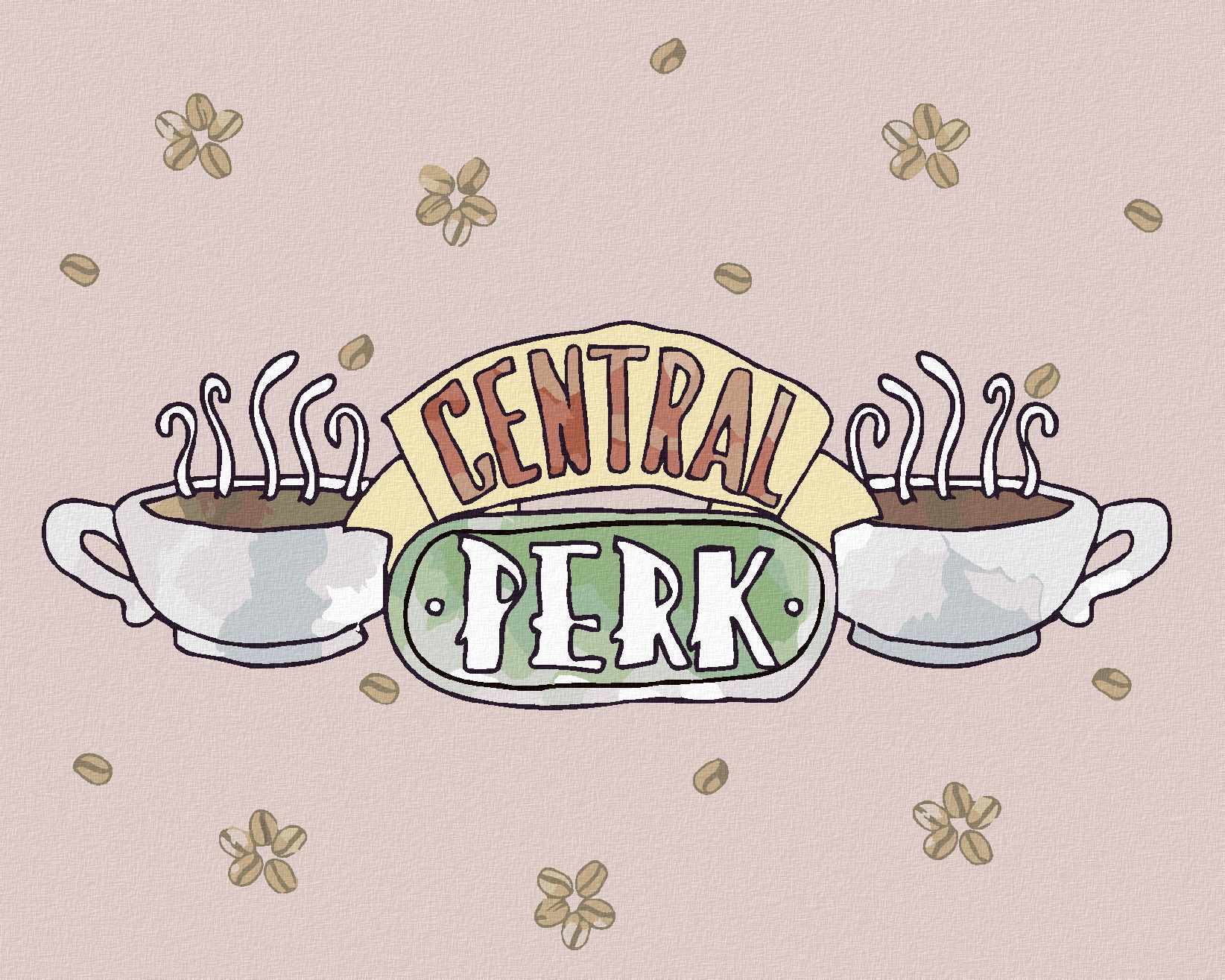zuty Malování podle čísel - CENTRAL PERK A KÁVOVÉ BOBY (PŘÁTELÉ) - Rozměr: 40x50 cm, Rámování: Varianta: bez rámu a bez vypnutí plátna - obrázek 1