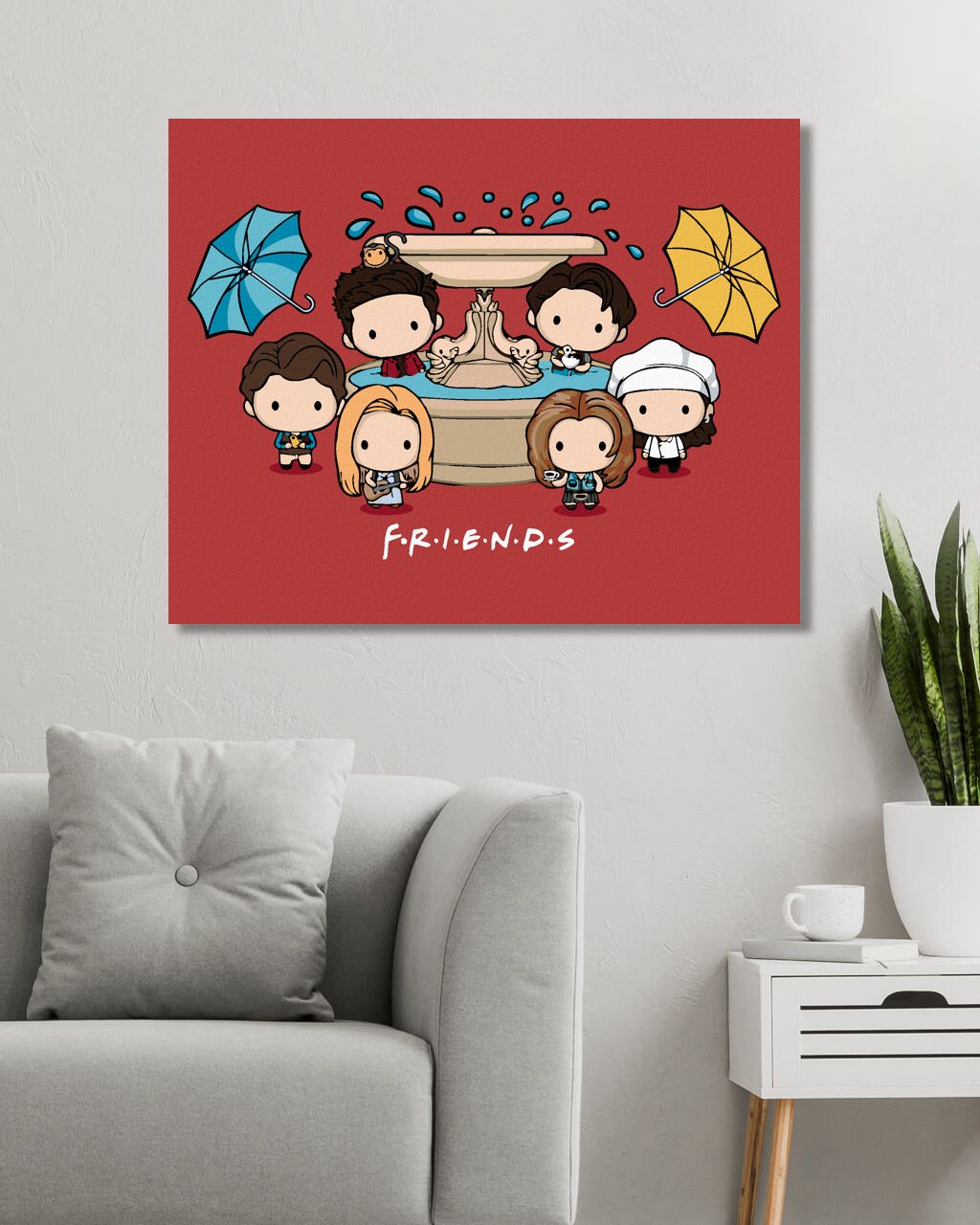 zuty Malování podle čísel - PŘÁTELÉ U FONTÁNY - Rozměr: 40x50 cm, Rámování: Varianta: vypnuté plátno na rám - obrázek 3