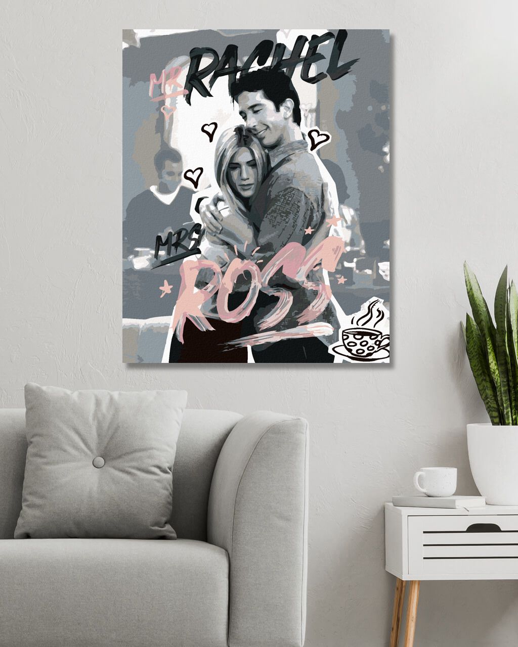 zuty Malování podle čísel - ROSS A RACHEL II (PŘÁTELÉ) - Rozměr: 40x50 cm, Rámování: Varianta: bez rámu a bez vypnutí plátna - obrázek 4