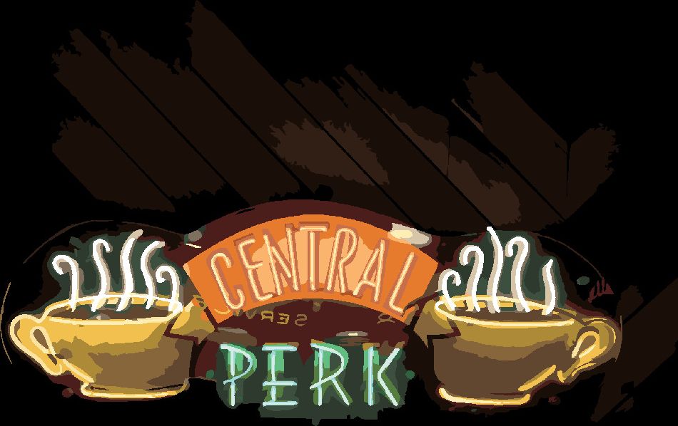 zuty Malování podle čísel - CENTRAL PERK NEON (PŘÁTELÉ) - Rozměr: 40x50 cm, Rámování: Varianta: bez rámu a bez vypnutí plátna - obrázek 2