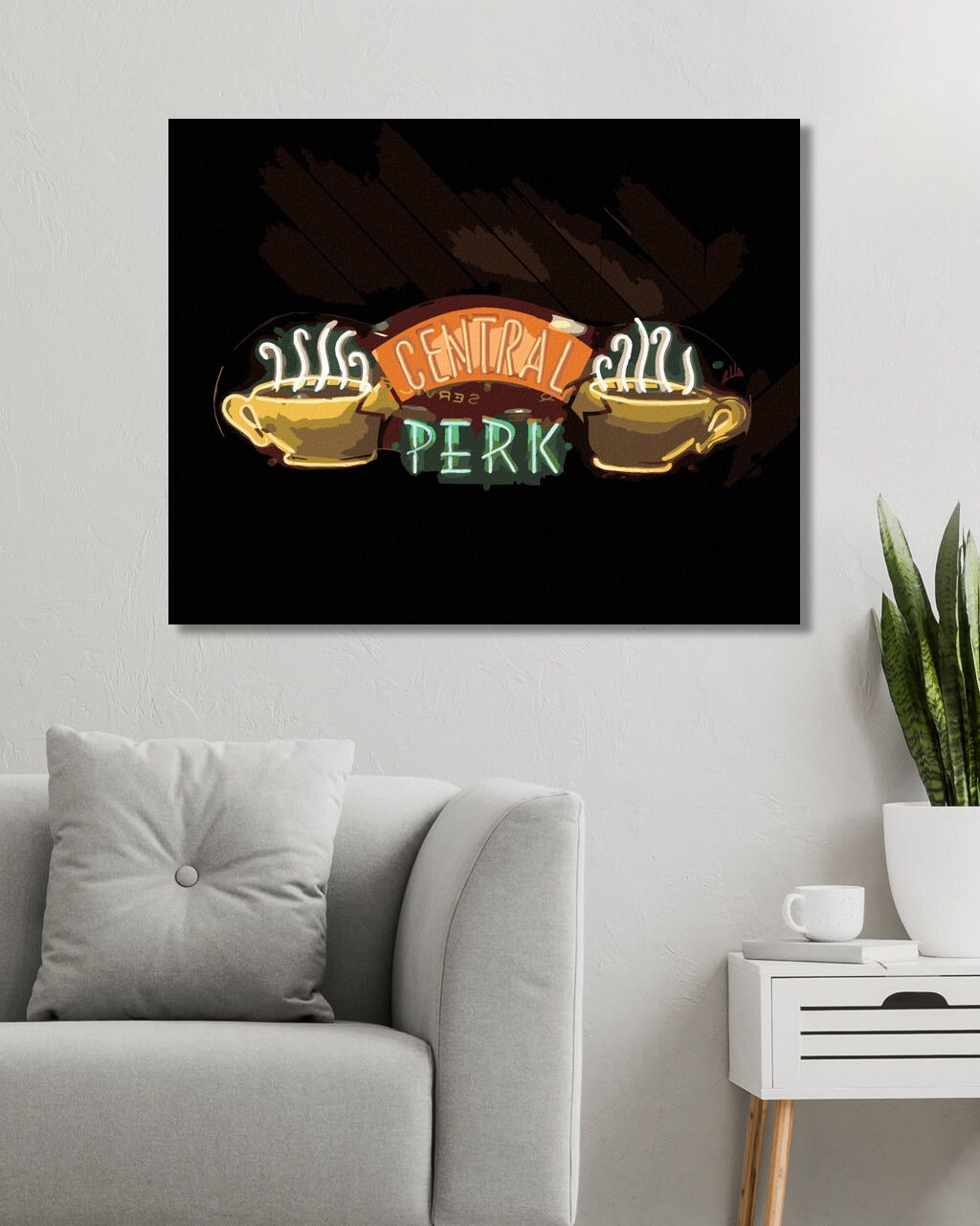 zuty Malování podle čísel - CENTRAL PERK NEON (PŘÁTELÉ) - Rozměr: 40x50 cm, Rámování: Varianta: bez rámu a bez vypnutí plátna - obrázek 9