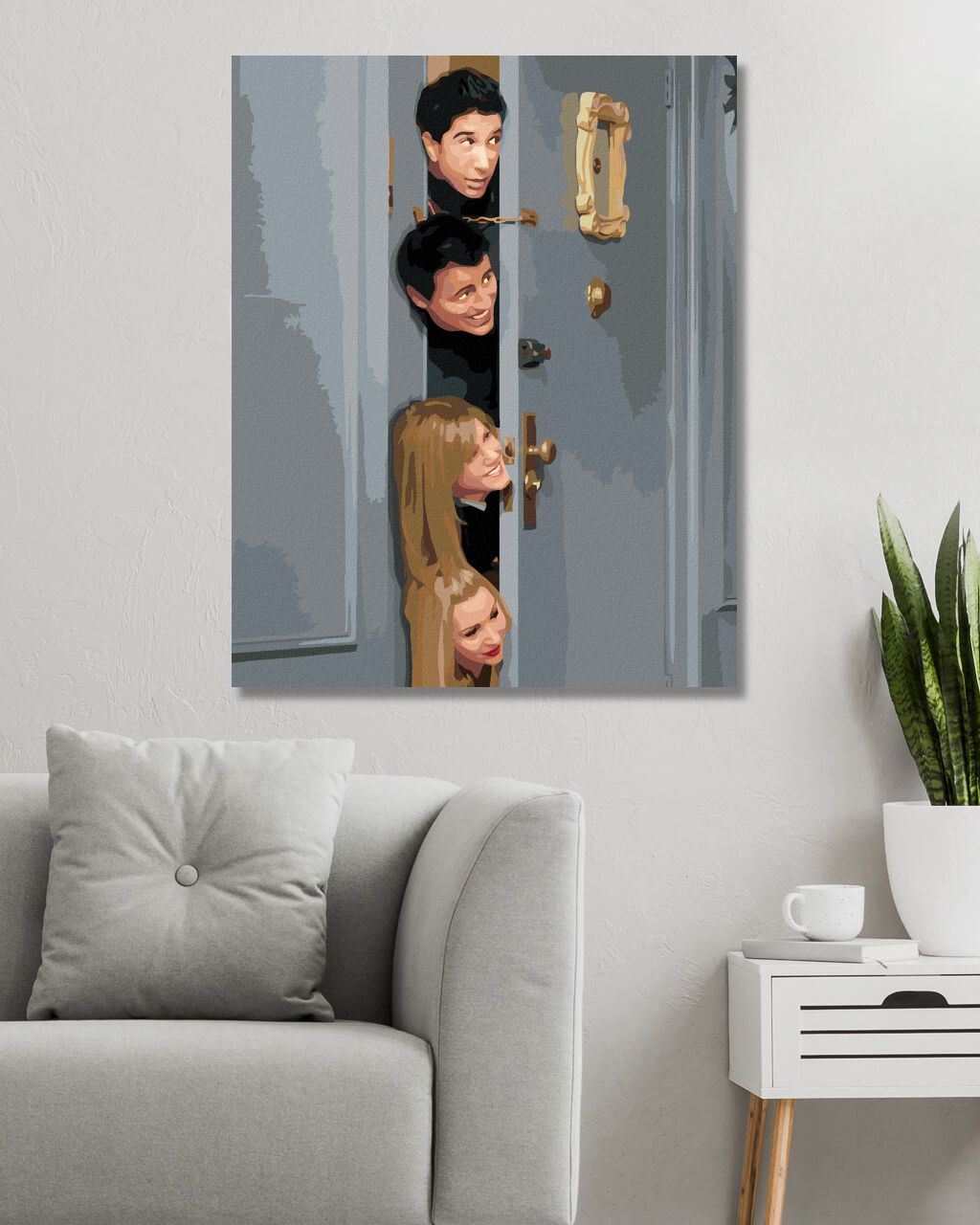 zuty Malování podle čísel - PŘÁTELÉ VE DVEŘÍCH - Rozměr: 40x50 cm, Rámování: Varianta: vypnuté plátno na rám - obrázek 6