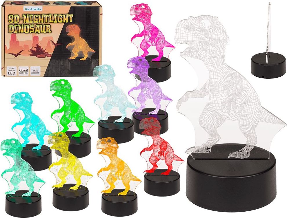 Popron.cz 3D noční světlo, dinosaurus, cca 17 cm - obrázek 1