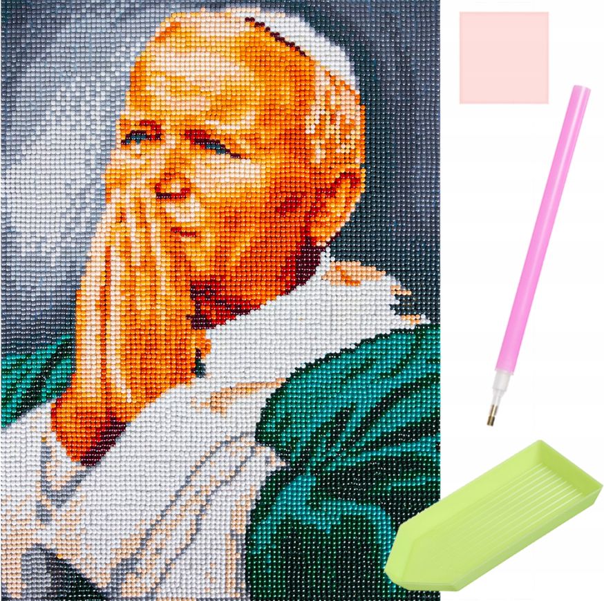 Mozaiková diamantová výšivka - Papež - obrázek 3