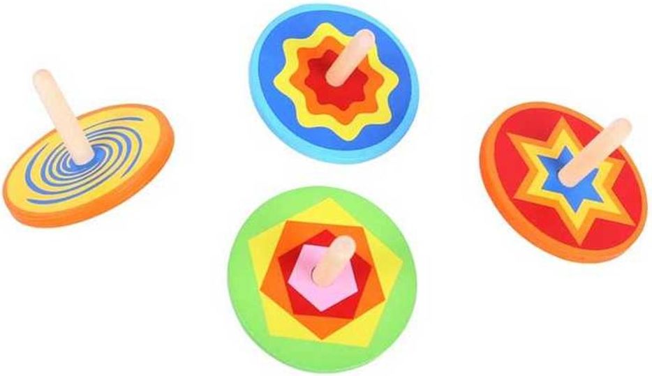Bigjigs Toys Dřevěná barevná káča 1ks - obrázek 1
