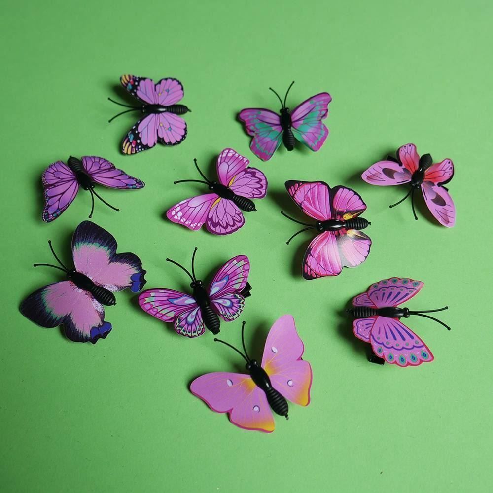 Sponky do vlasů motýlci 10 ks - růžové - obrázek 1