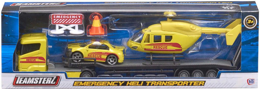 Teamsterz tahač kovový set s helikoptérou a osobním vozem 3 druhy v krabici - obrázek 4