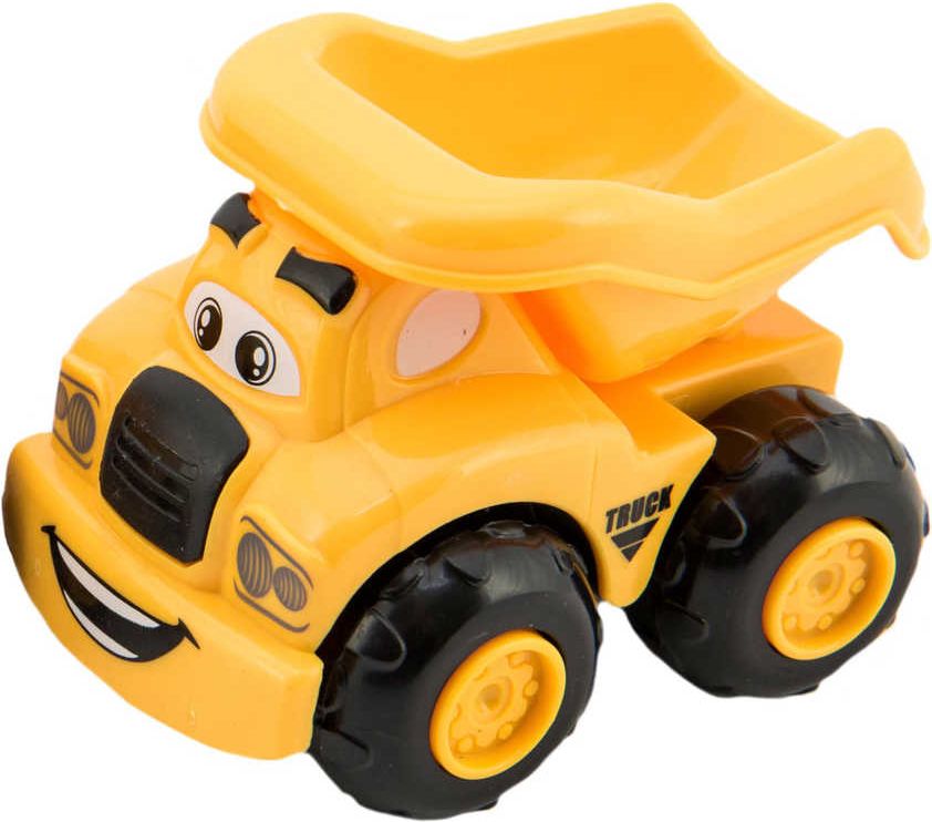 Auto baby veselé stavební 9cm s očima žluté volný chod 3 druhy plast - obrázek 4