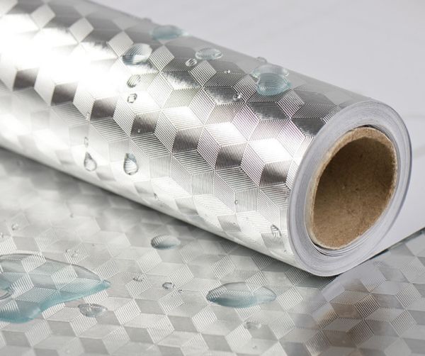 Kuchyňská olejivzdorná samolepící fólie - stříbrná - obrázek 11