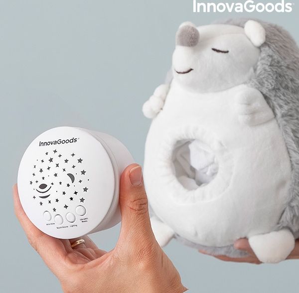 Plyšová hračka ježek s bílým šumem a projektorem na noční světlo - InnovaGoods Spikey - obrázek 4