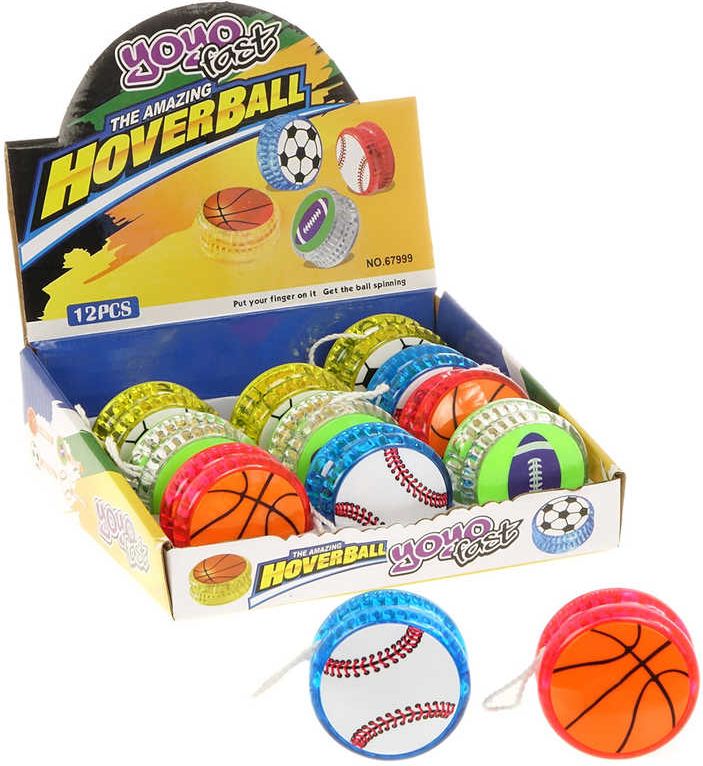 JoJo sportovní míček 5,5cm jo-jo (yo-yo) na baterie Světlo 4 druhy plast - obrázek 1