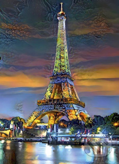 Eiffel Tower at Sunset, Paris, France - Bluebird - obrázek 1