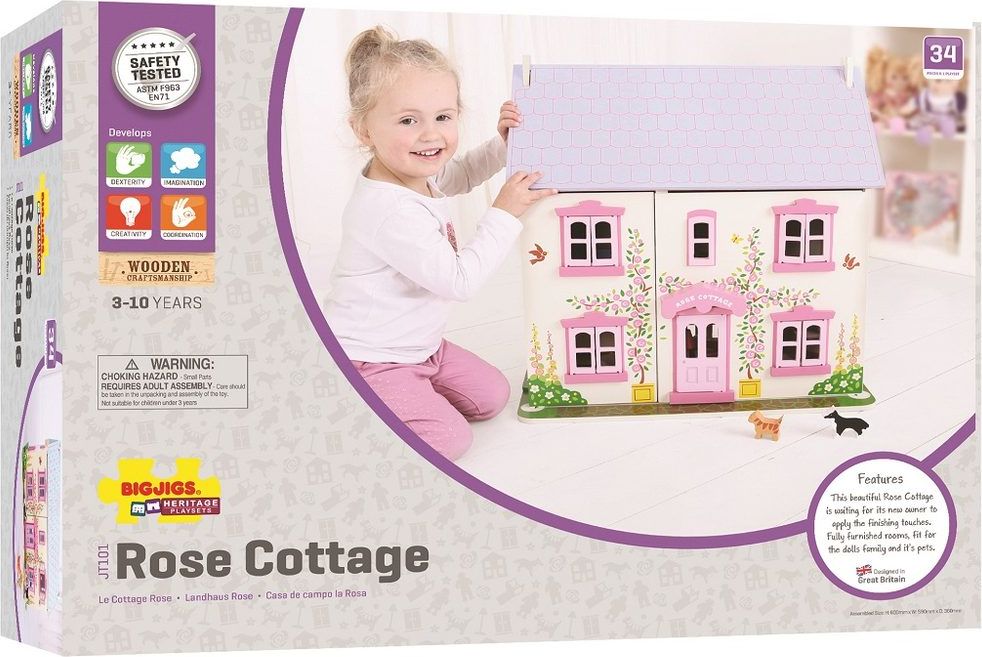 Bigjigs Toys Růžový domek pro panenky - obrázek 5