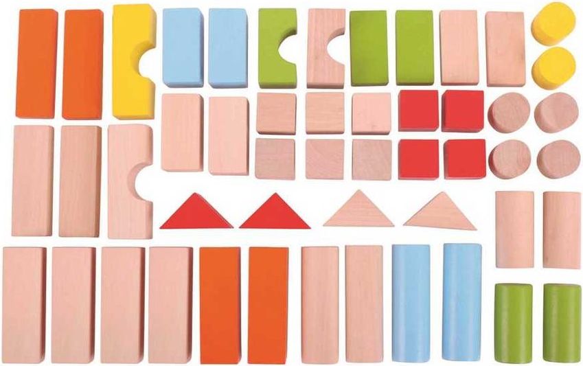 Bigjigs Toys Bigjigs Baby Barevné kostky v kyblíku 50 ks - obrázek 3