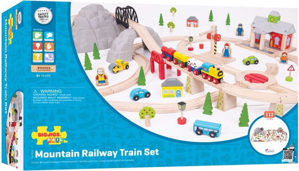 Bigjigs Rail Dřevěná vláčkodráha horská cesta 112 dílů - obrázek 2