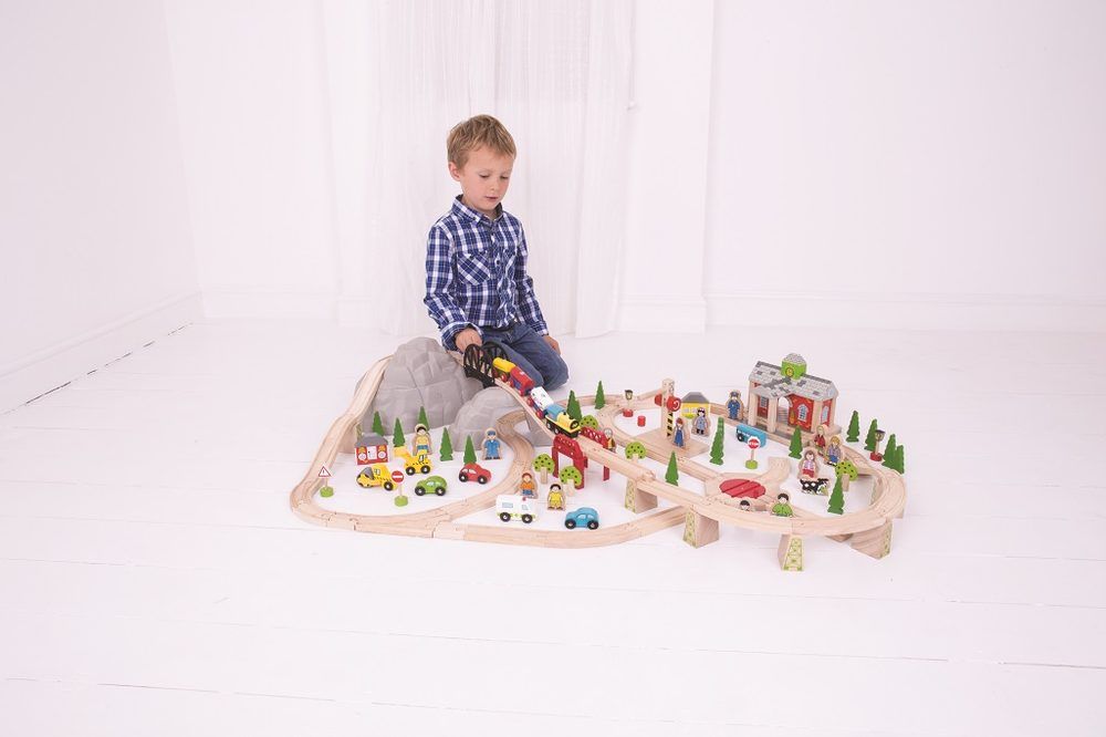 Bigjigs Rail Dřevěná vláčkodráha horská cesta 112 dílů - obrázek 6