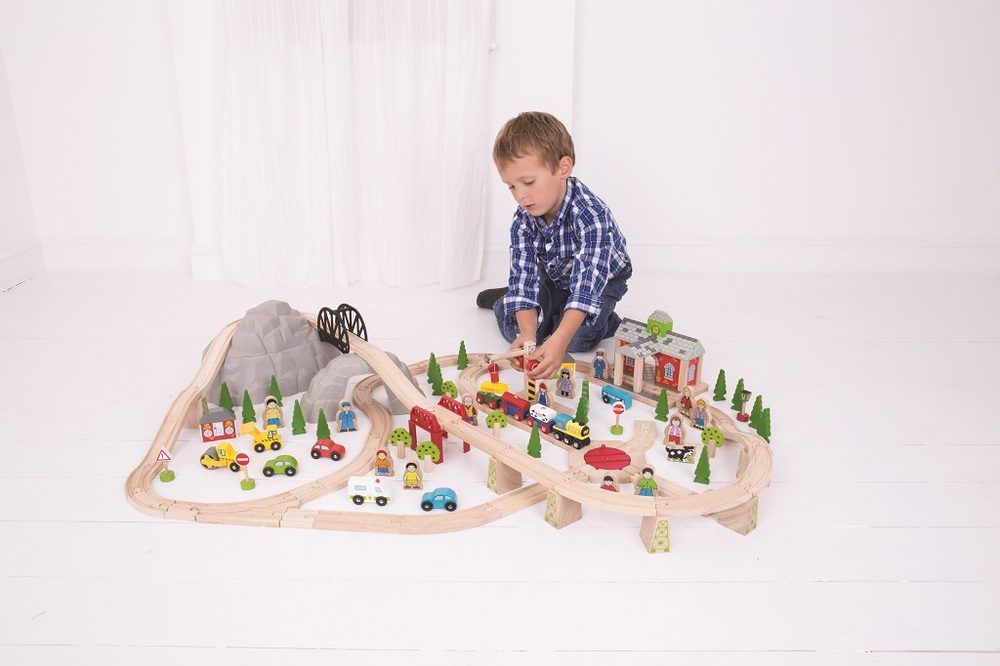Bigjigs Rail Dřevěná vláčkodráha horská cesta 112 dílů - obrázek 7