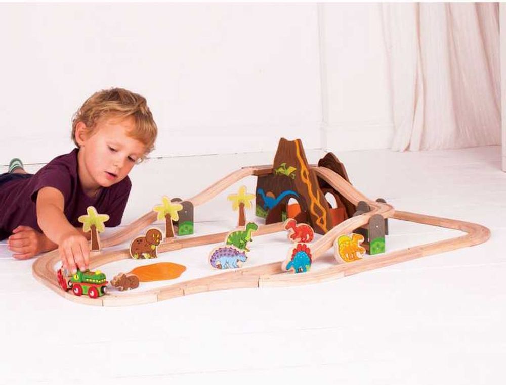 Bigjigs Rail Dřevěná vláčkodráha dinosauří - obrázek 2