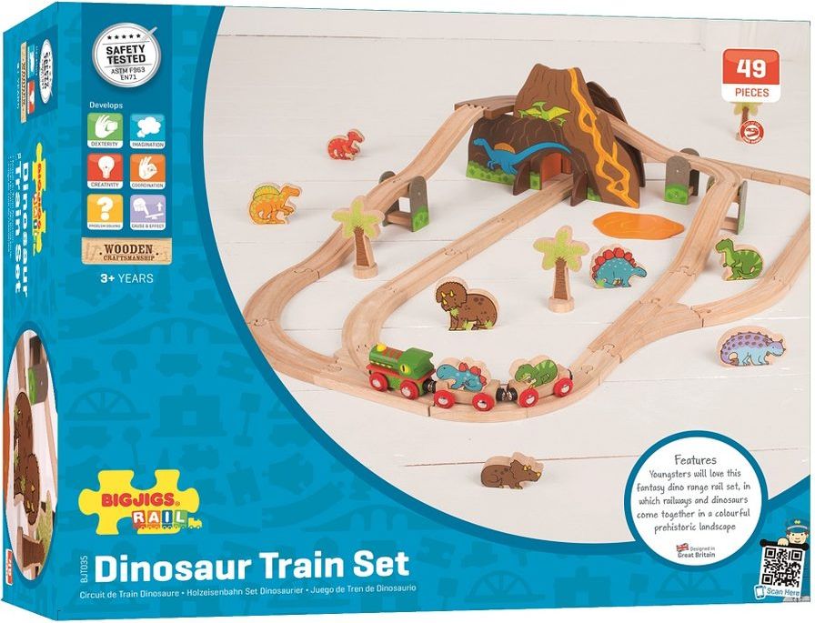 Bigjigs Rail Dřevěná vláčkodráha dinosauří - obrázek 7