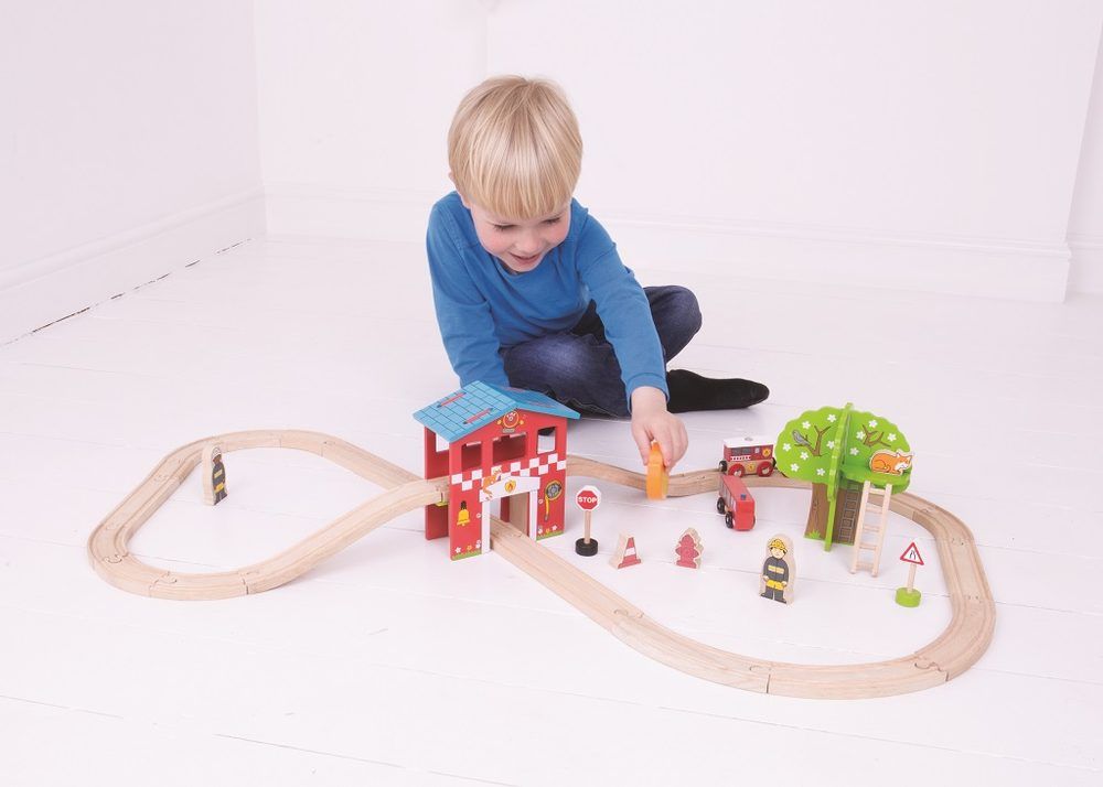Bigjigs Rail Dřevěná vláčkodráha hasičská stanice - obrázek 5