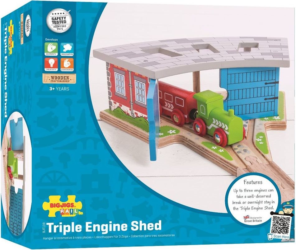 Bigjigs Rail Trojité depo s vraty - obrázek 2