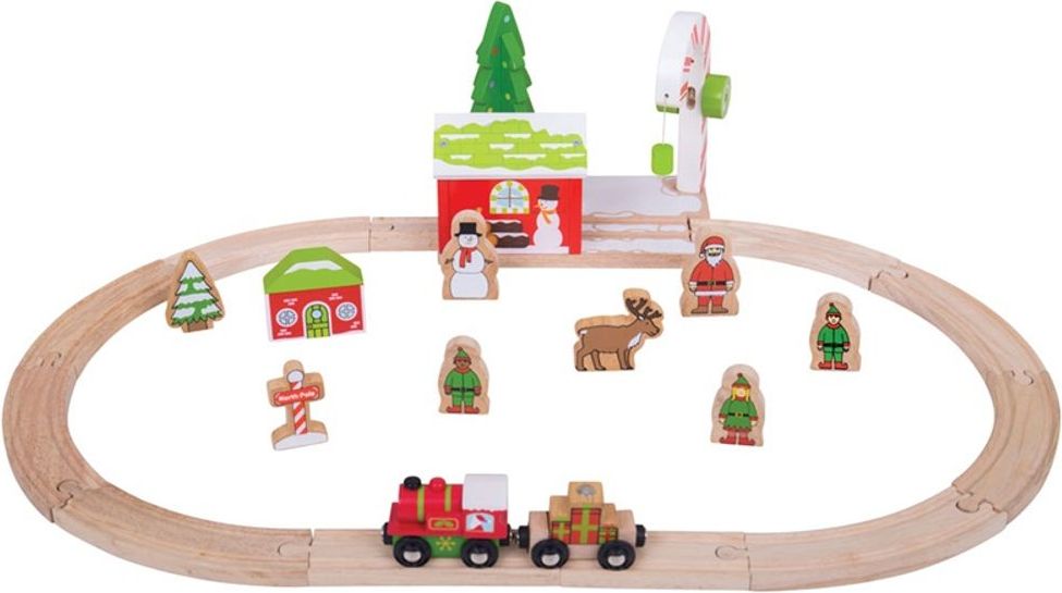 Bigjigs Rail Dřevěná vláčkodráha Zimní země divů 25 dílů - obrázek 1