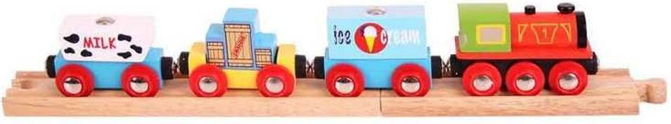 Bigjigs Rail Vlak se zbožím + 3 koleje - obrázek 1
