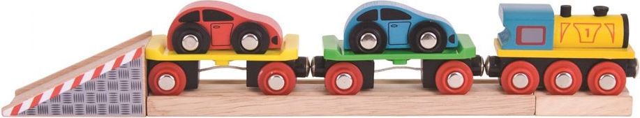 Bigjigs Rail Nákladní vlak s auty a kolejemi - obrázek 1
