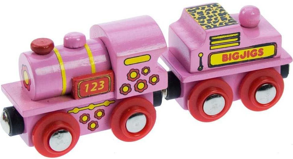 Bigjigs Rail Růžová mašinka s tendrem - obrázek 1