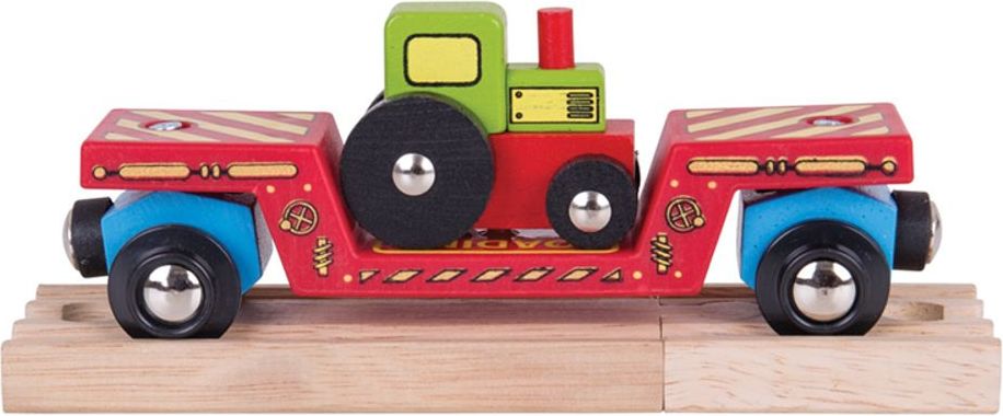Bigjigs Rail Vagon s traktorem + 2 koleje - obrázek 1