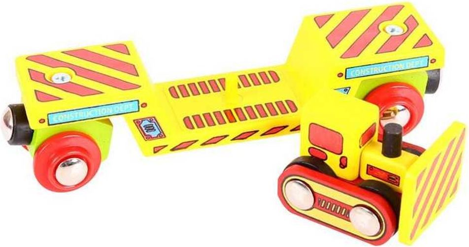 Bigjigs Rail Vagon s buldozerem + 2 koleje - obrázek 3
