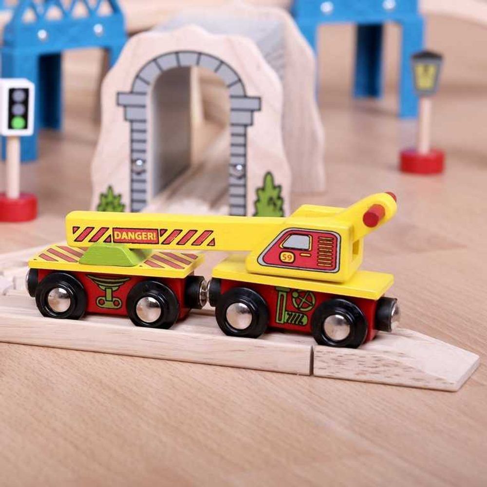 Bigjigs Rail Vagón s jeřábem - obrázek 3