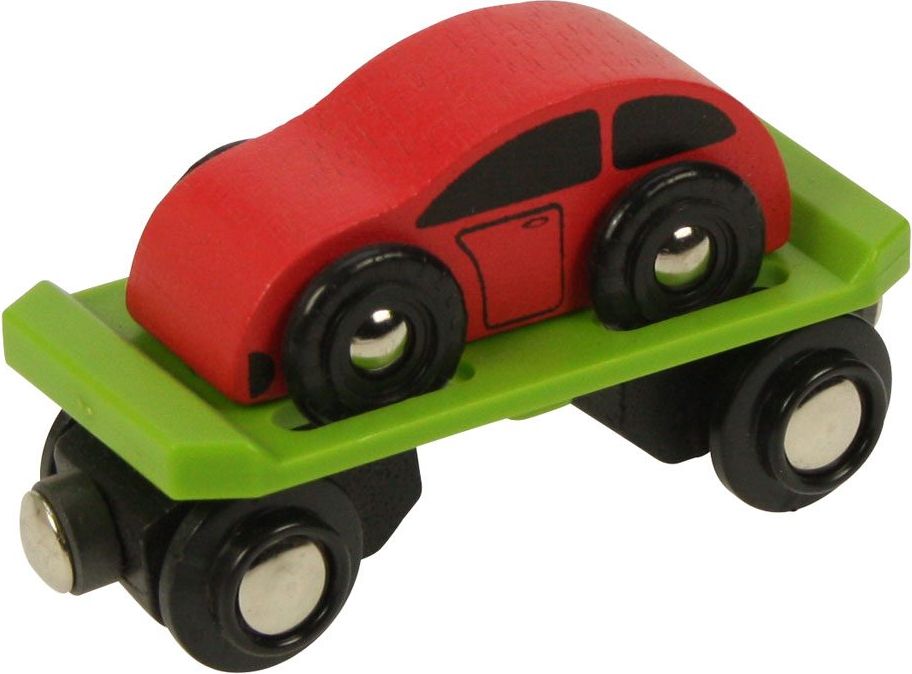 Bigjigs Rail Vagon s autem + 2 koleje - obrázek 2