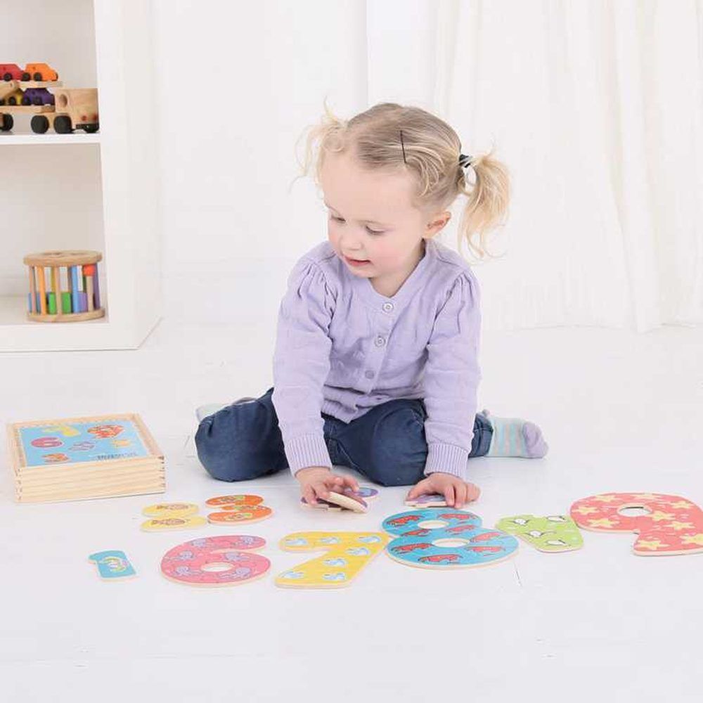 Bigjigs Toys Dřevěné puzzle čísla 1-9 - obrázek 3