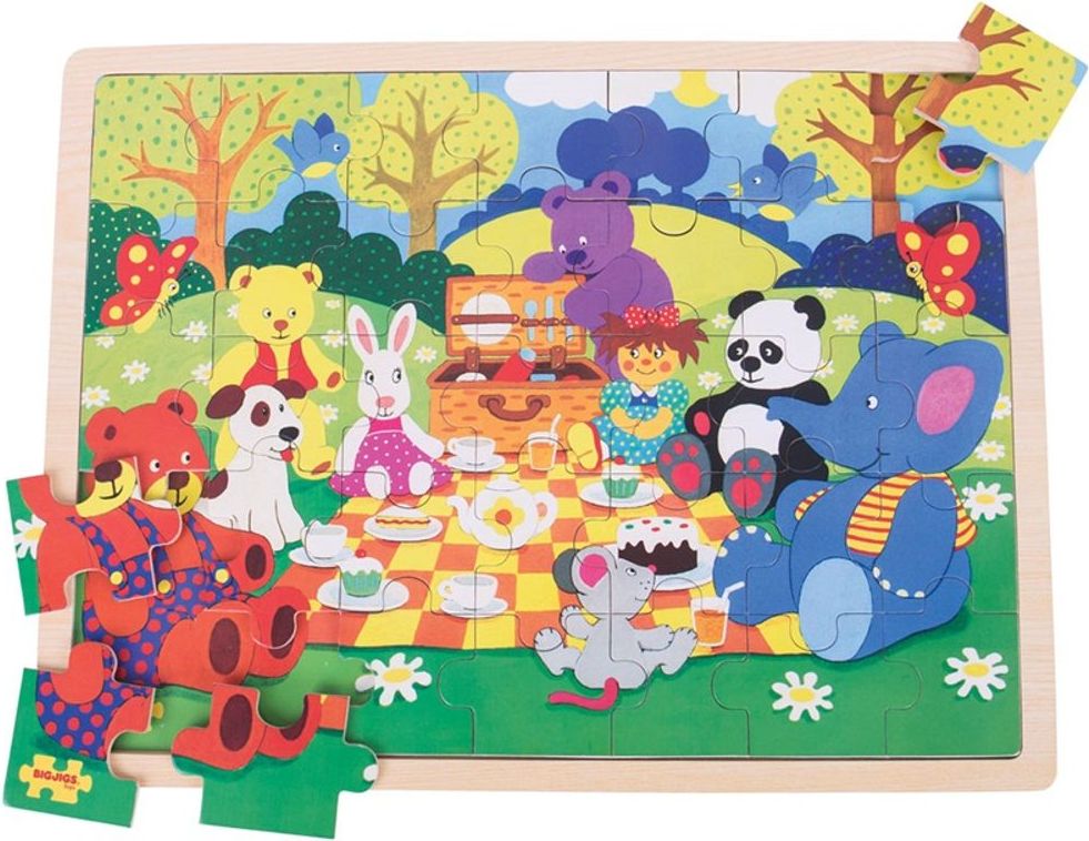 Bigjigs Toys Dřevěné puzzle piknik v parku 35 dílků - obrázek 2