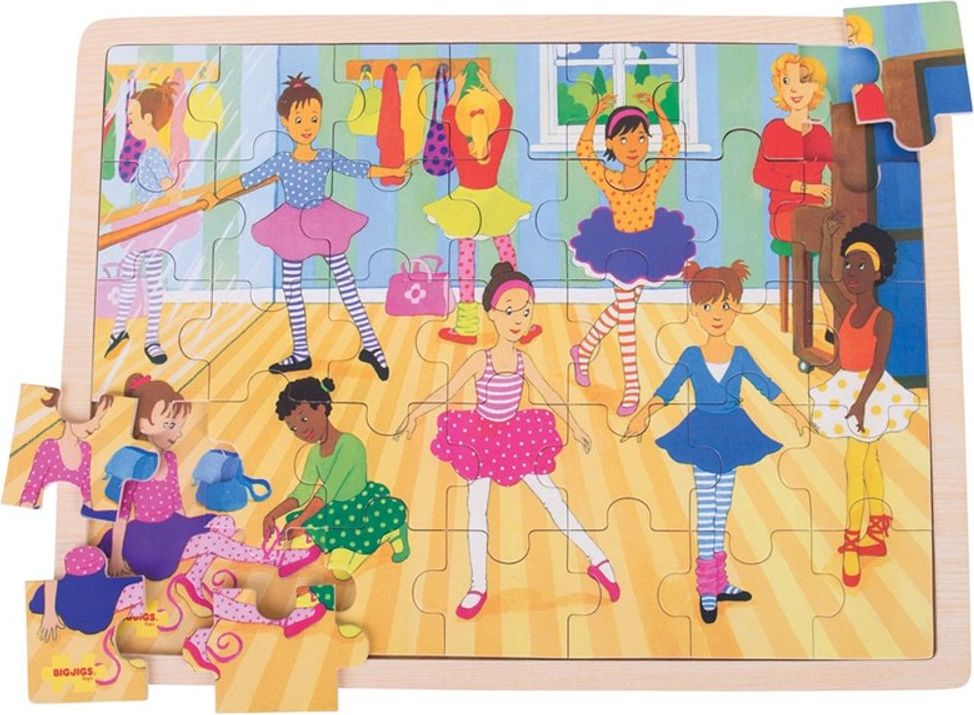 Bigjigs Toys Dřevěné puzzle baletky 35 dílků - obrázek 2