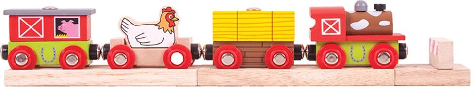 Bigjigs Rail Vláček farma + 3 koleje poškozený obal - obrázek 2