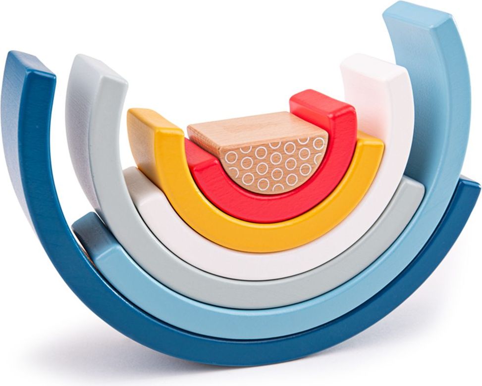 Bigjigs Toys Bigjigs Baby Dřevěná skládací duha modrá - obrázek 2