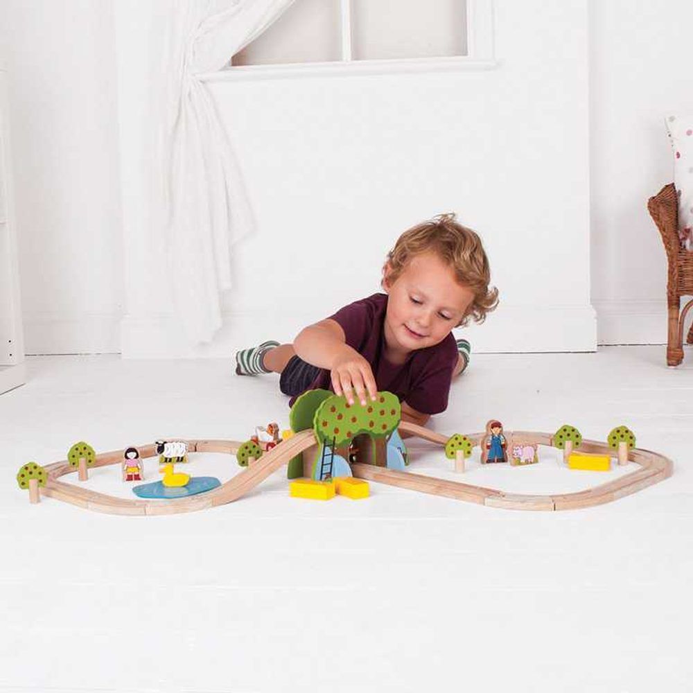 Bigjigs Rail Dřevěná vláčkodráha farma - obrázek 2