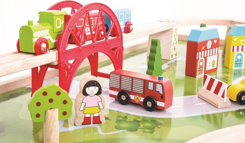 Bigjigs Rail Vláčkodráha Services a stůl poškozený obal - obrázek 2