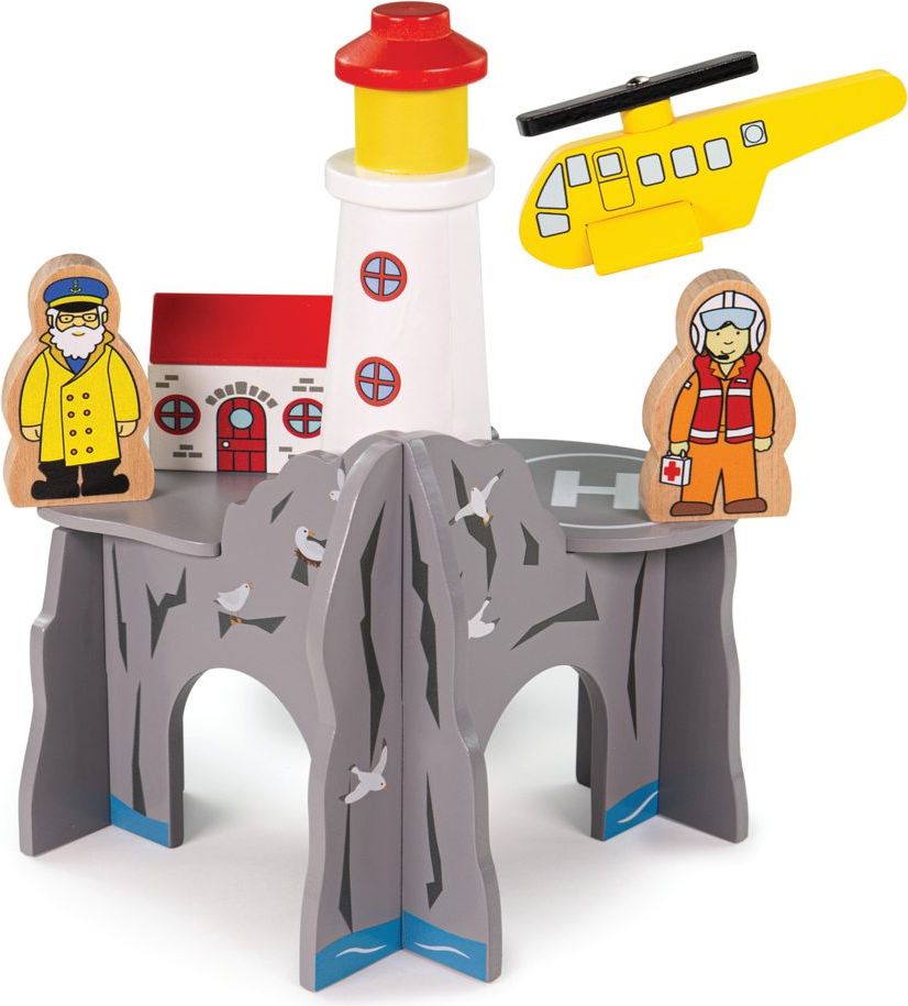 Bigjigs Rail Tunel s majákem a heliportem - obrázek 1