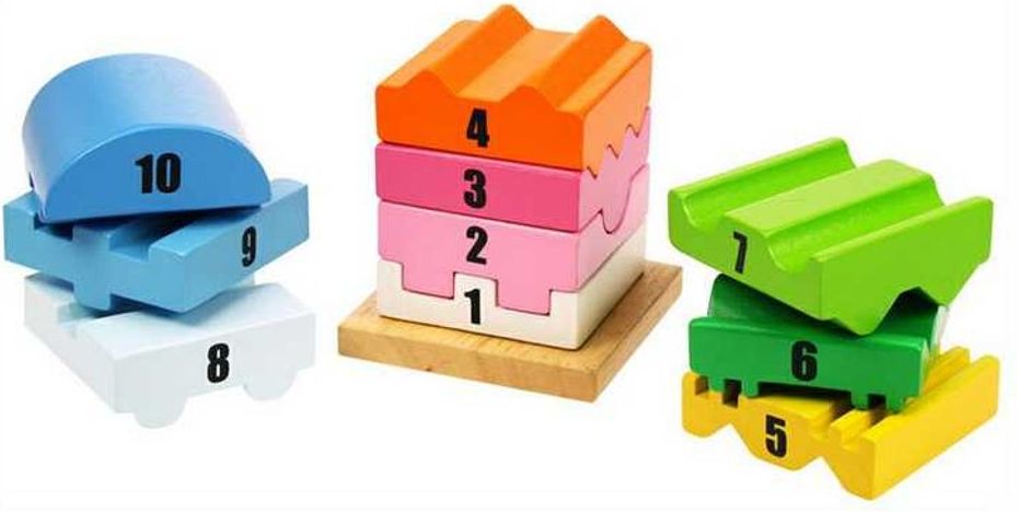 Bigjigs Toys Bigjigs Baby Dřevěná motorická věž s číslicemi - obrázek 2