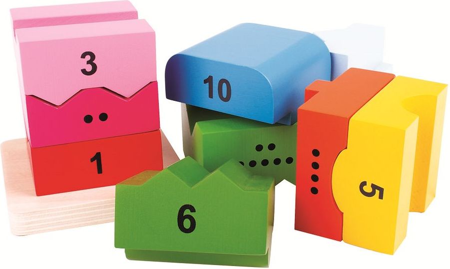 Bigjigs Toys Bigjigs Baby Dřevěná motorická věž s číslicemi - obrázek 3