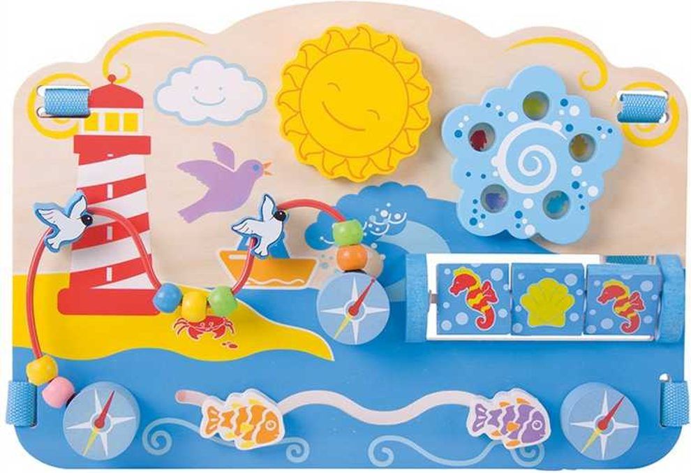 Bigjigs Toys Bigjigs Baby Dřevěná motorická deska moře - obrázek 1