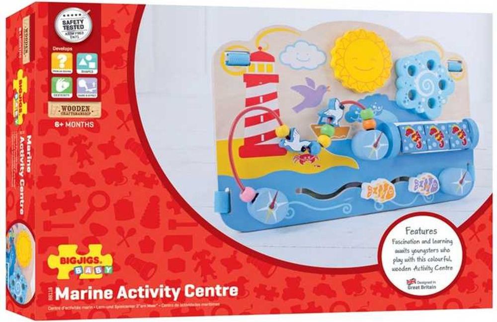 Bigjigs Toys Bigjigs Baby Dřevěná motorická deska moře - obrázek 2
