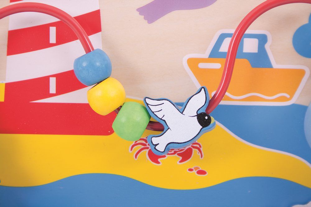Bigjigs Toys Bigjigs Baby Dřevěná motorická deska moře - obrázek 5