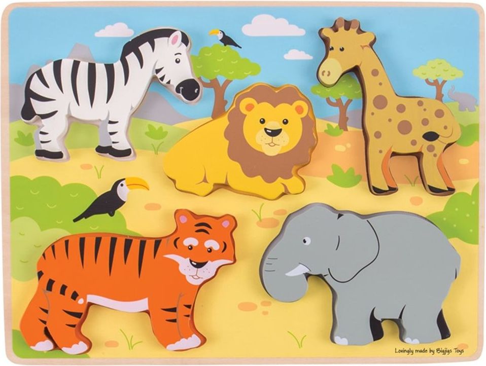 Bigjigs Toys Vkládací puzzle safari - obrázek 1