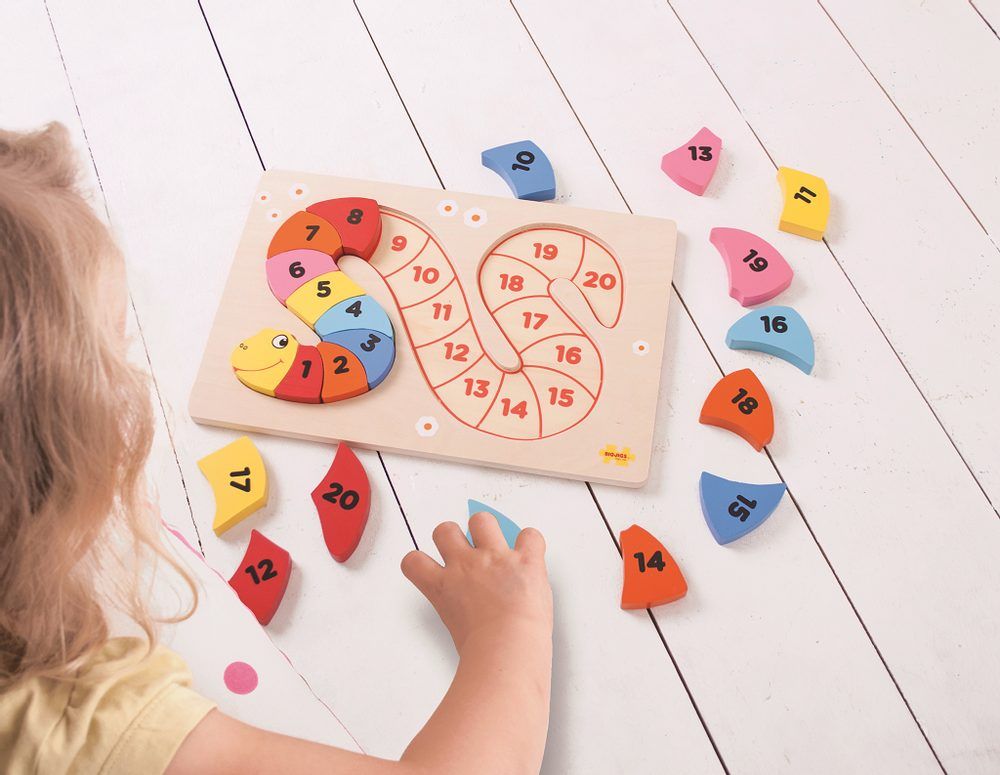 Bigjigs Toys Vkládací puzzle čísla had - obrázek 3