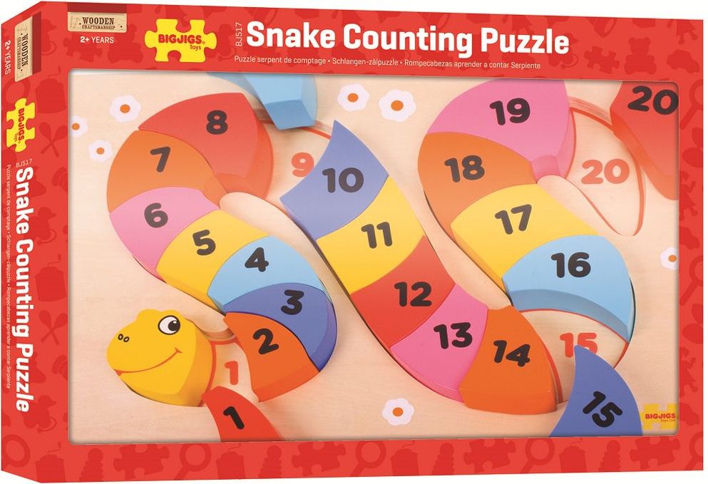 Bigjigs Toys Vkládací puzzle čísla had - obrázek 4