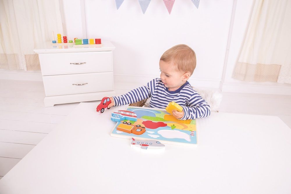 Bigjigs Toys Vkládací puzzle dopravní prostředky - obrázek 2